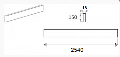 Integra Matt Dakkar Plinth - 2540mm W x 150mm H